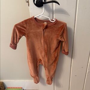 Warm Terracotta Kids Footed Onesie